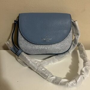 Kate Spade Elegant Blue and Silver Crossbody Bag